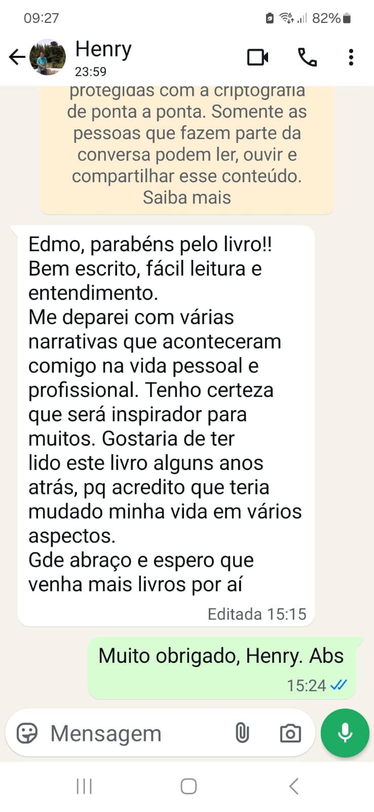 COMENTRIO SOBRE O MEU LIVRO