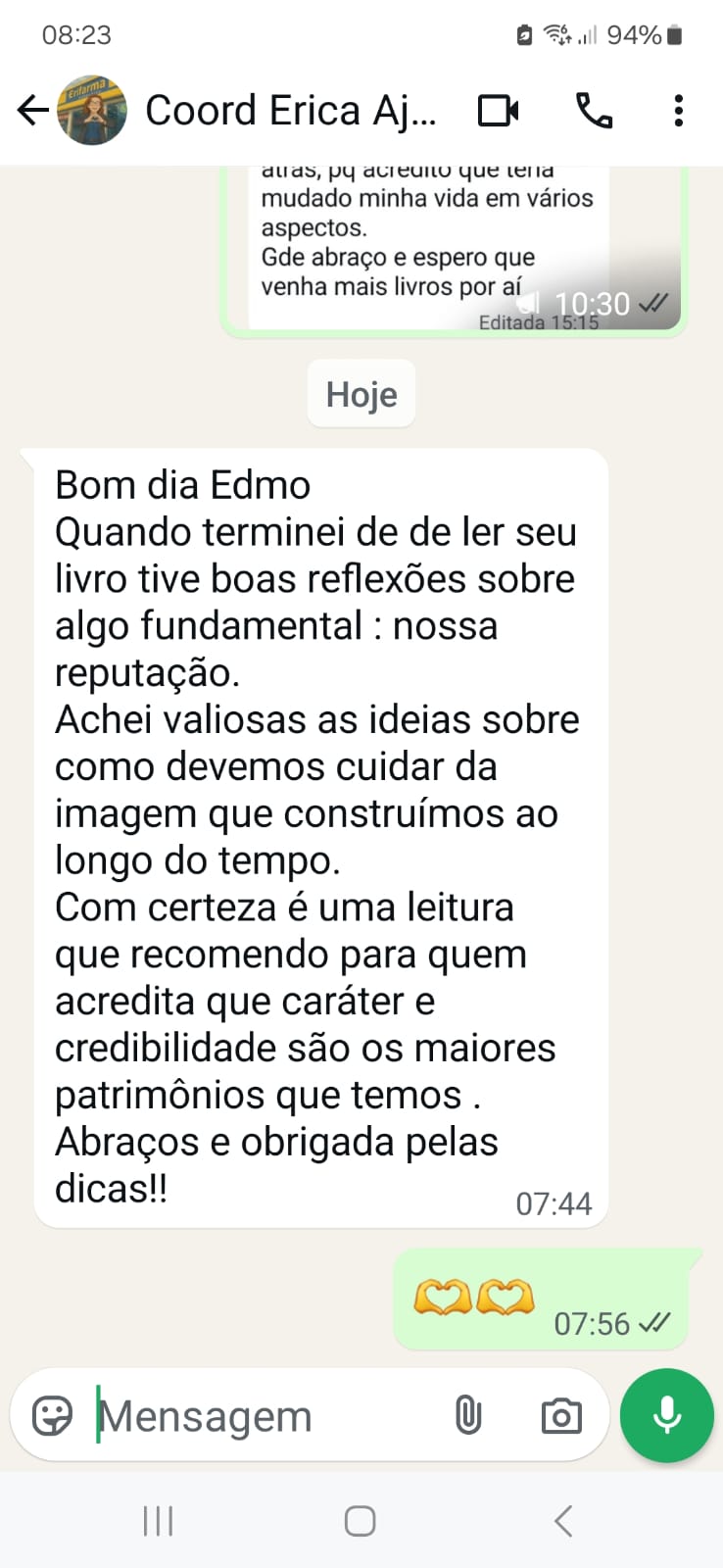 COMENTRIO SOBRE O MEU LIVRO