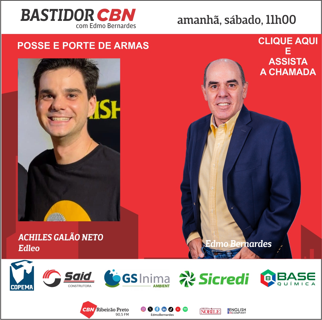 Amanha o Bastidor CBN vai falar sobre posse e porte de armas, CACs e outras coisas afins com Achiles Galao Neto da Edleo. Esse tema j deu o que falar.