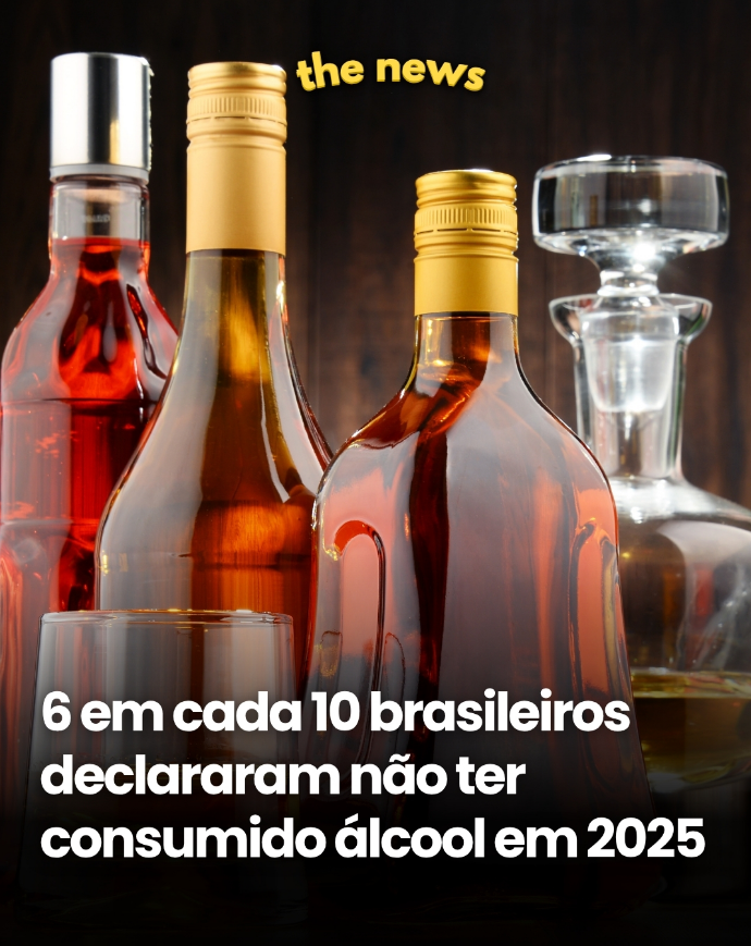 6 EM CADA 10 BRASILEIROS DECLARARAM NO TER CONSUMIDO LCOOL EM 2025. SER!!