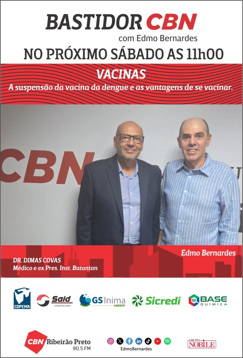DR. DIMAS COVAS VAI ESTAR NO BASTIDOR CBN