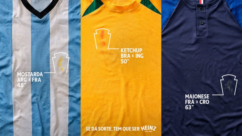 HEINZ TRANSFORMA MANCHAS DE MOLHO NA CAMISA EM AMULETO PARA TORCEDORES