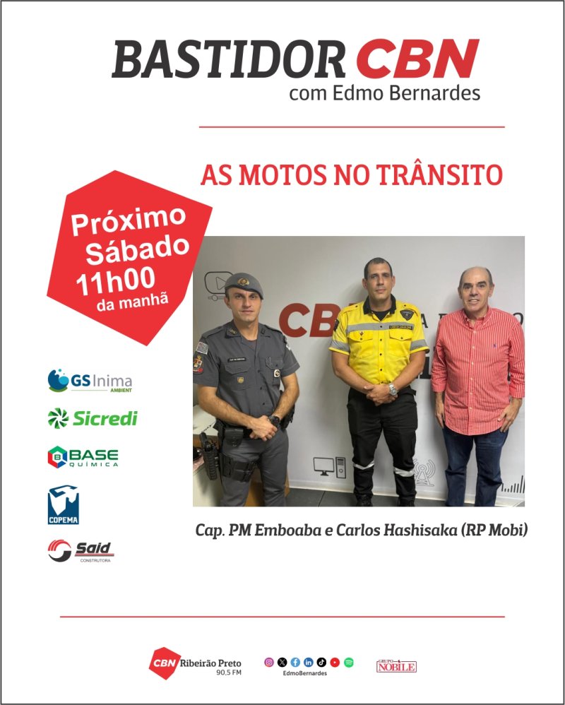 NO BASTIDOR CBN DO PR�XIMO S�BADO