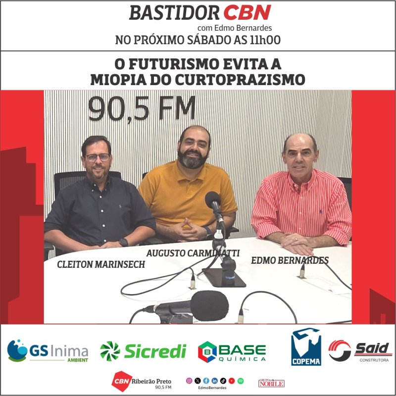 O Bastidor CBN do pr�ximo s�bado vai receber Cleiton Marinsech e Augusto Carminatti.