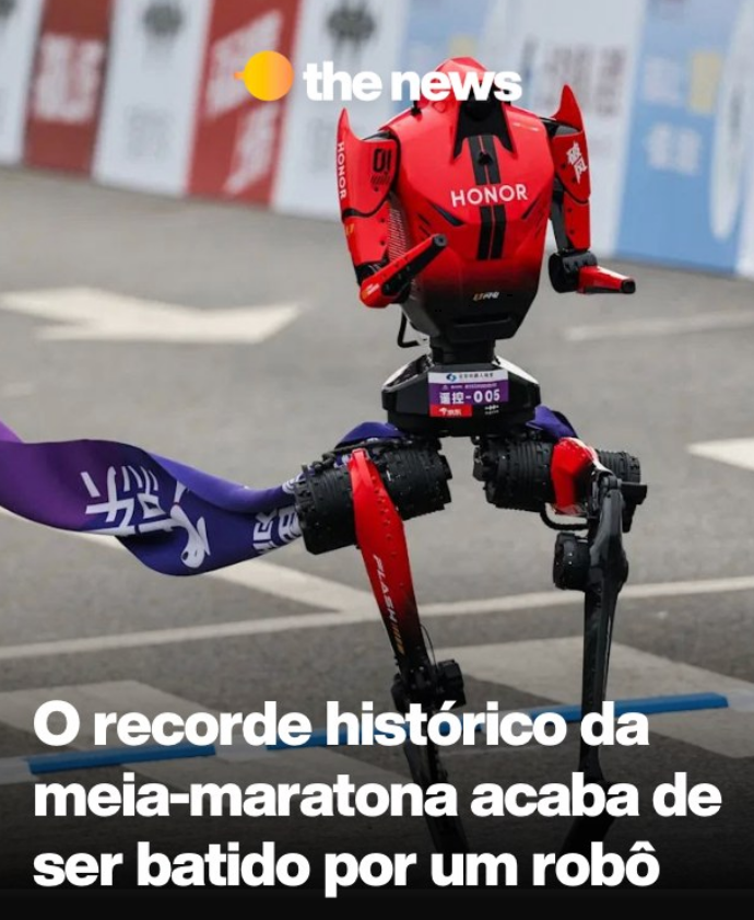 O recorde hist�rico da meia-maratona acaba de ser batido por um robo humanoide.