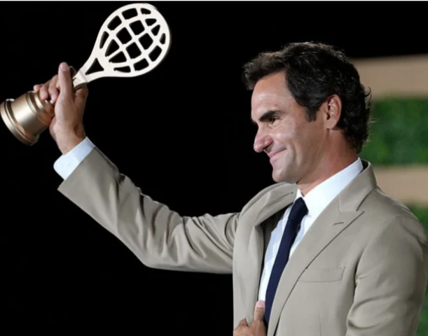 ROGER FEDERER no Hall da Fama do t�nis.