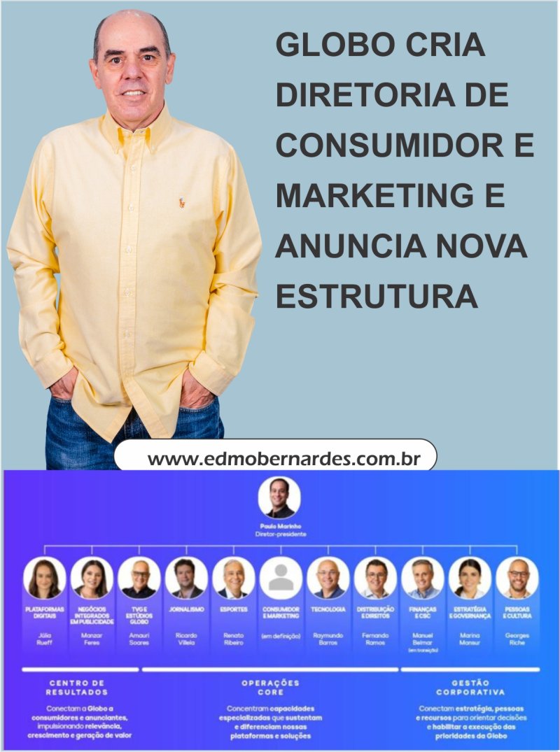 Reorganiza��o inclui integra��o entre a TV e os Est�dios e mudan�as nas lideran�as da empresa
